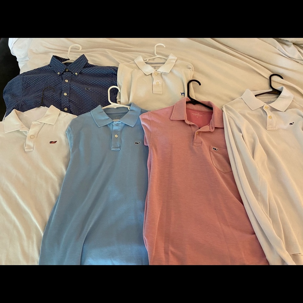 SOLD Vineyard Vines & Southern Tide boys shirts (6 shirts included)